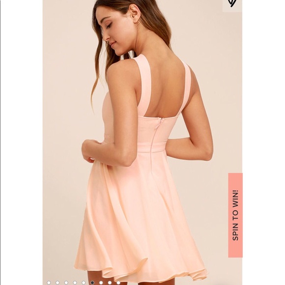 Lulu’s Peach Women’s Skater Style Dress - Picture 2 of 4